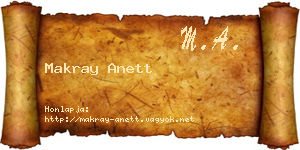 Makray Anett névjegykártya