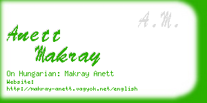 anett makray business card